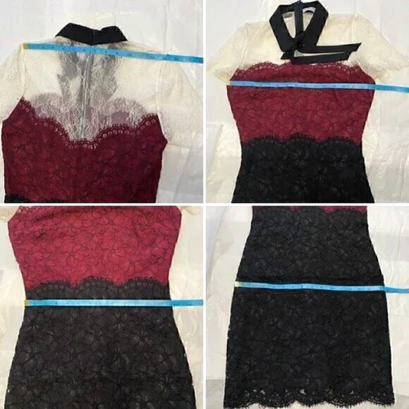 Sandro Paris Tri-Tone Lace Dress Size 1 US S - Picture 14 of 16